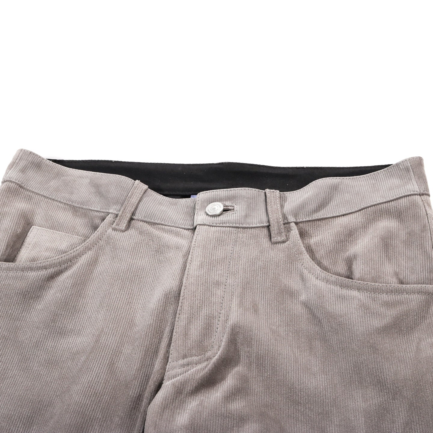 4SDESIGNS ERN PANT GREY CORDUROY EFFECT HEAVY LEATHER