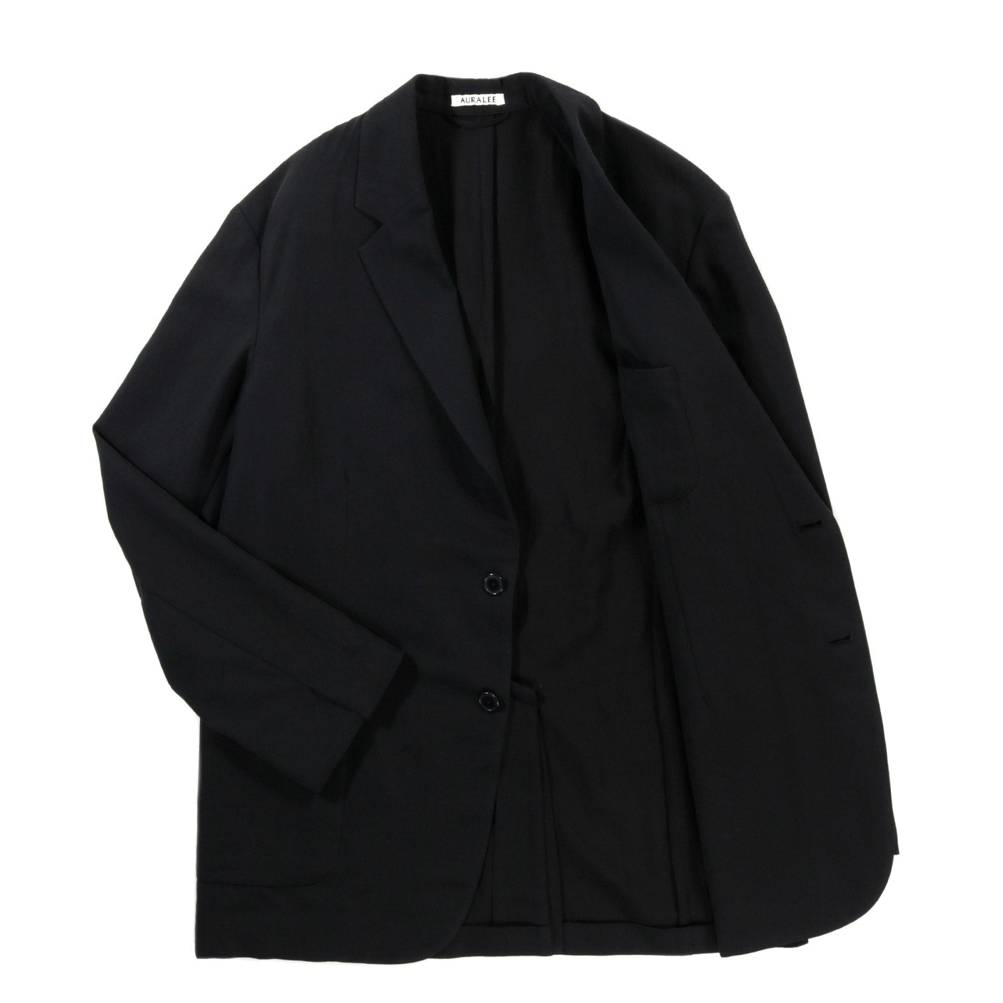 AURALEE LIGHT COTTON WOOL VIYELLA JACKET BLACK
