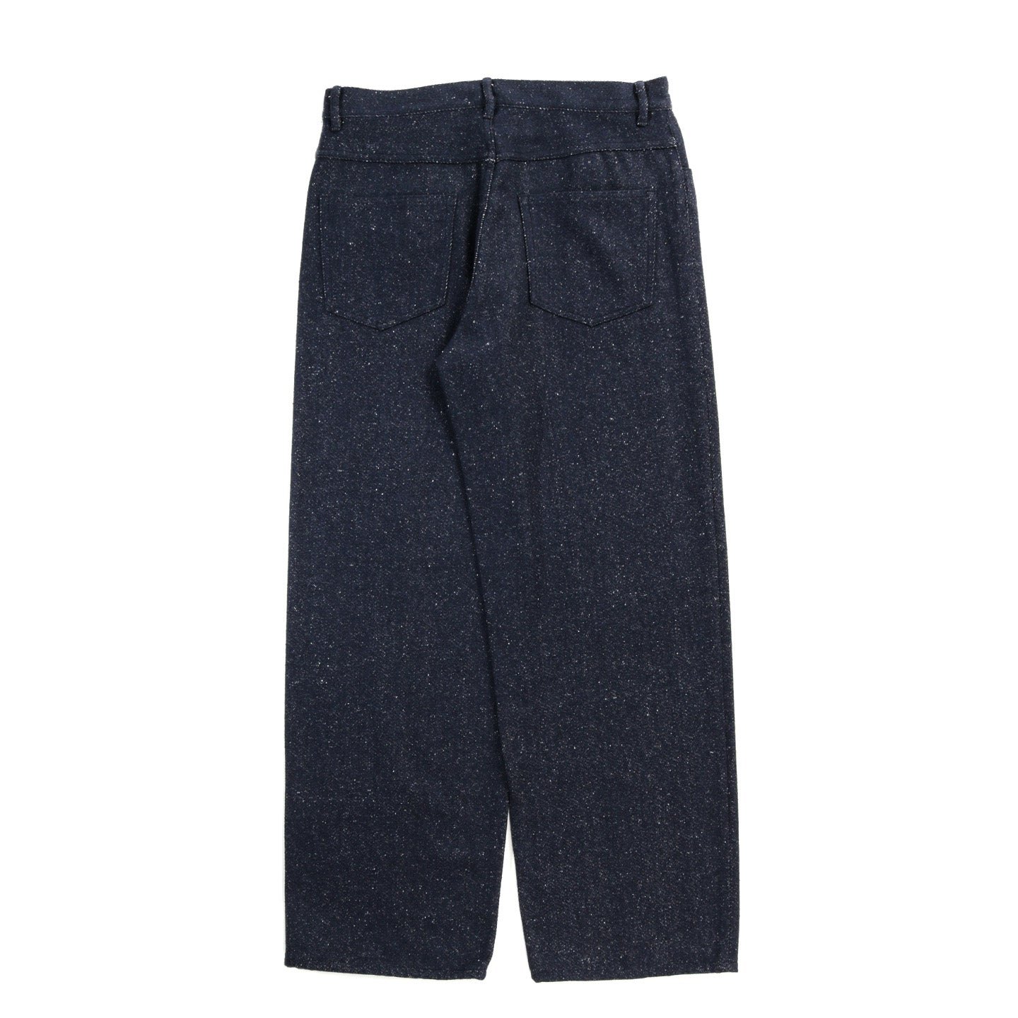 AURALEE SILK NEP DENIM 5P WIDE PANTS DARK NAVY