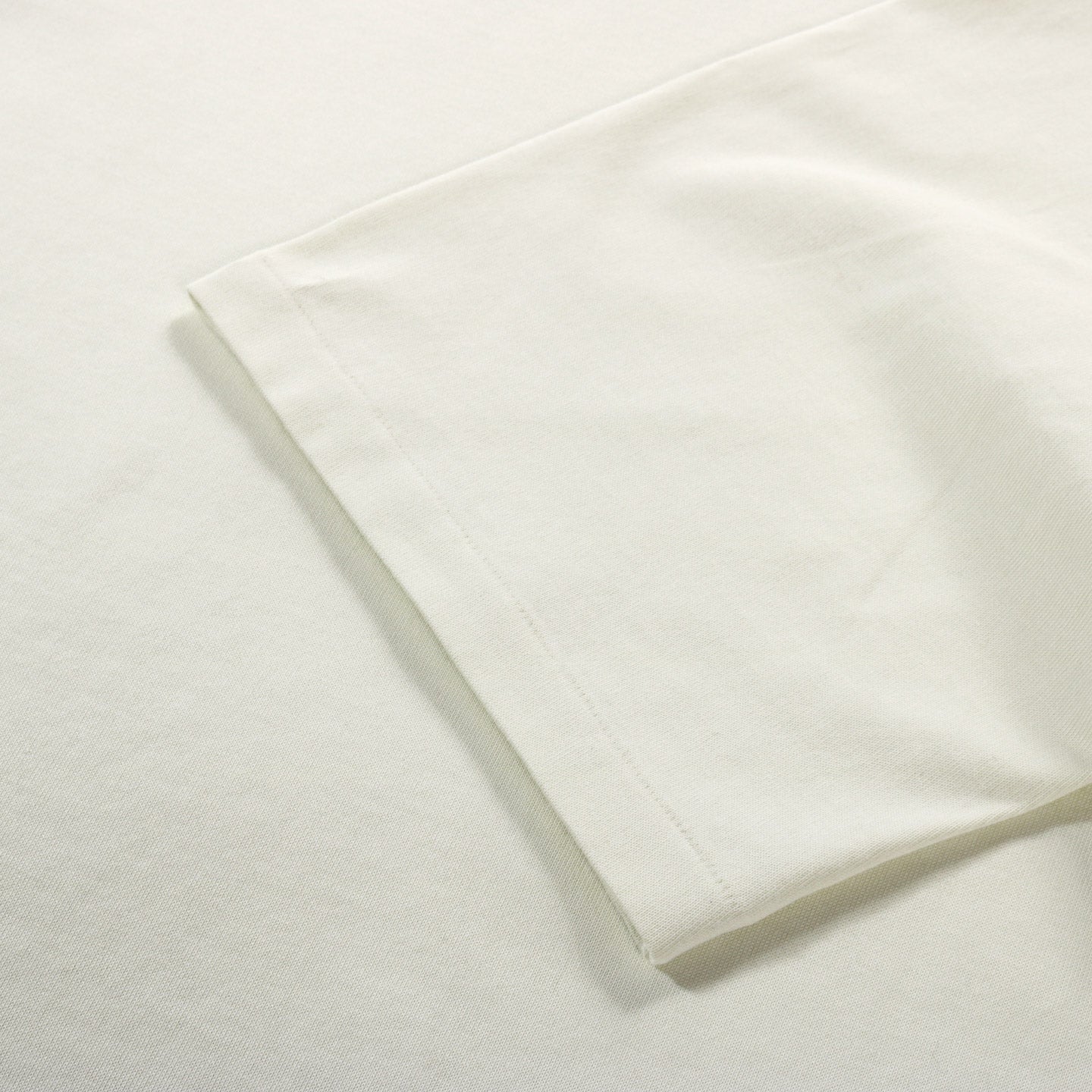 AURALEE LUSTER PLAITING BOAT NECK TEE IVORY PISTACHIO