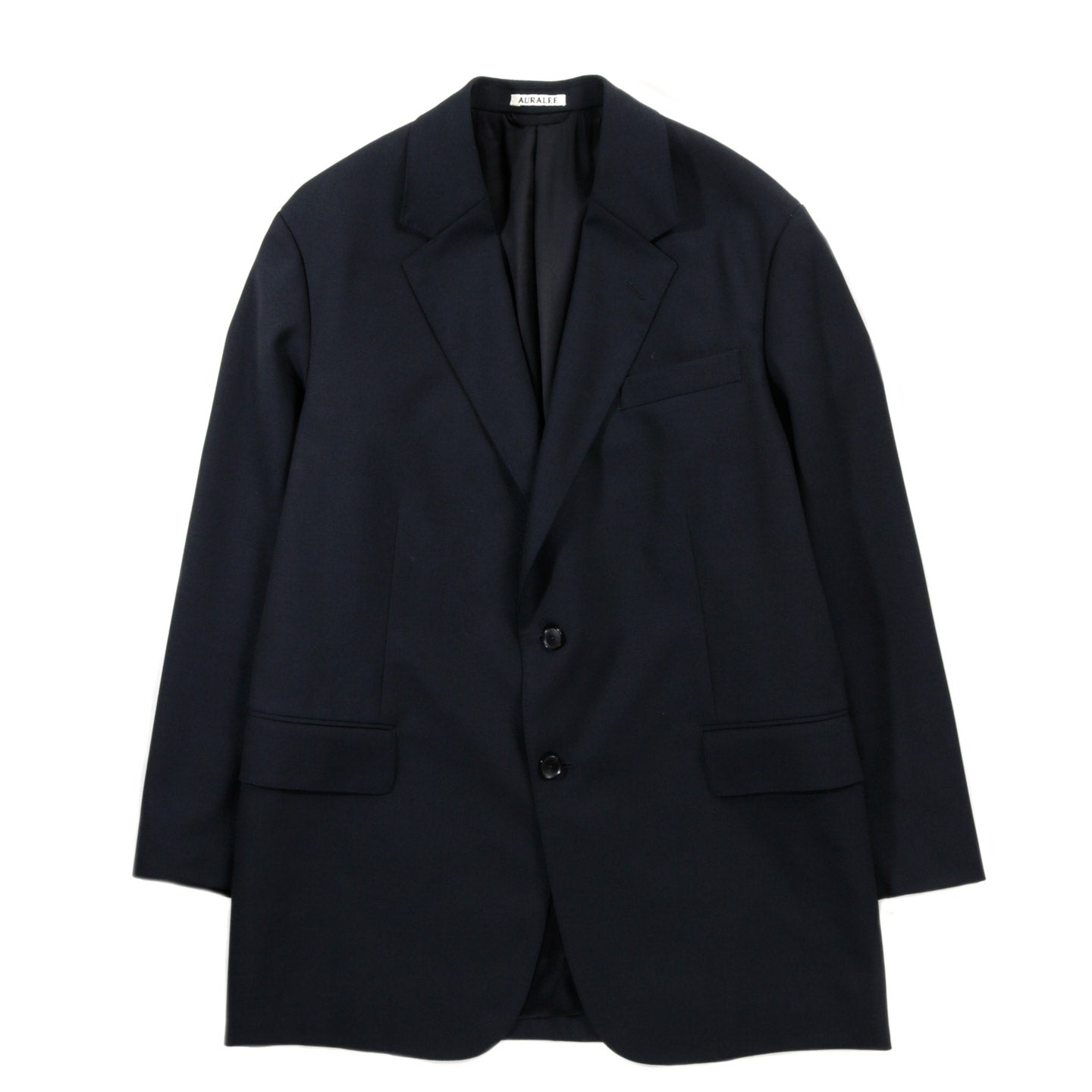 AURALEE WOOL KID MOHAIR HOP SACK JACKET DARK NAVY