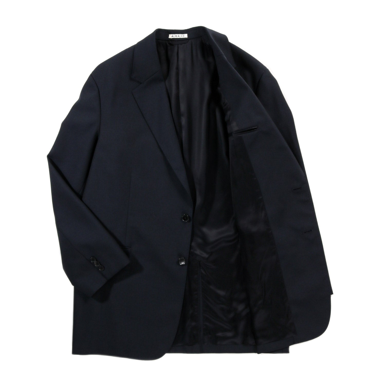 AURALEE WOOL KID MOHAIR HOP SACK JACKET DARK NAVY