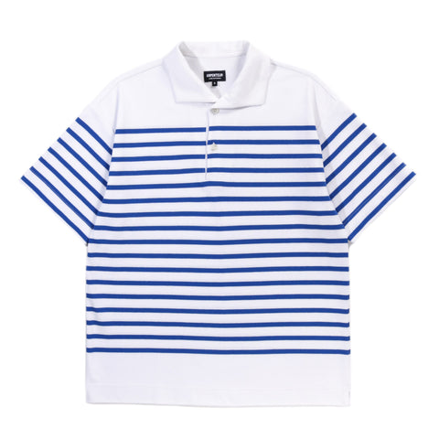 ARPENTEUR POLO WHITE / BLUE NAUTICAL STRIPE