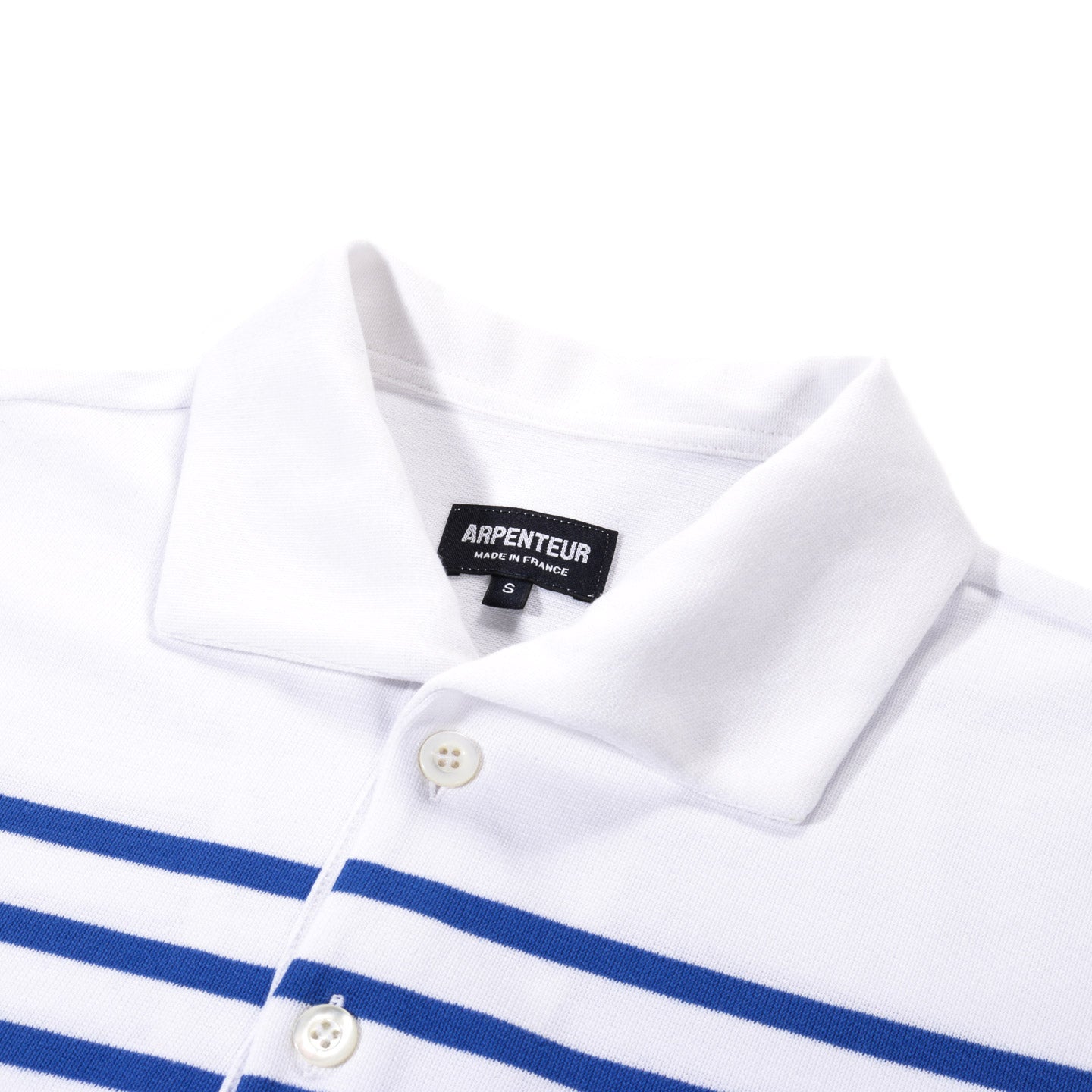 ARPENTEUR POLO WHITE / BLUE NAUTICAL STRIPE