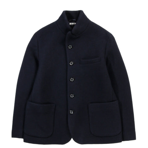 BLUE BLUE JAPAN DOBBY MELTON WOOL 5B JACKET DARK NAVY