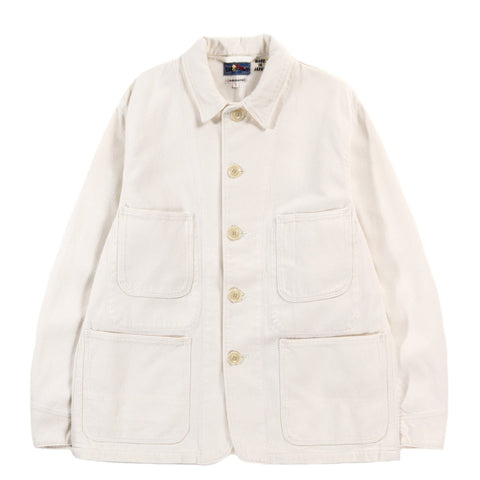 BLUE BLUE JAPAN FINE 'SASHIKO' COVERALL JACKET NATURAL