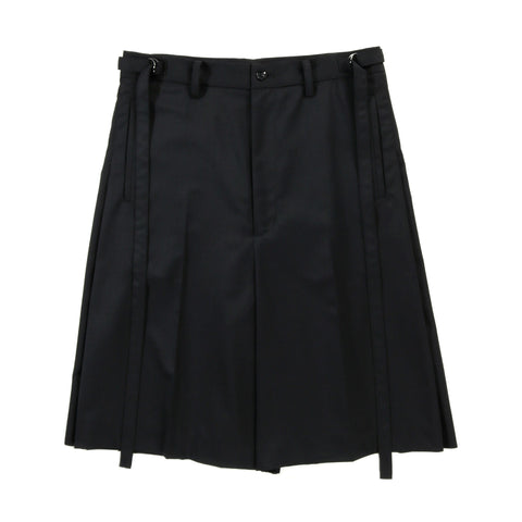 COGNOMEN PLEATED WIDE SHORTS BLACK