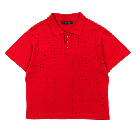 COGNOMEN UK KNIT POLO RED