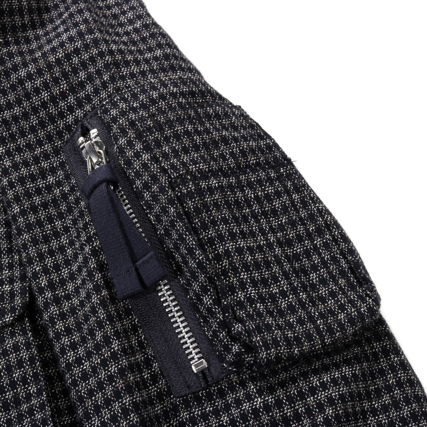 COMME DES GARCONS HOMME B024 BRUSHED COTTON HALF-ZIP SHIRT NAVY