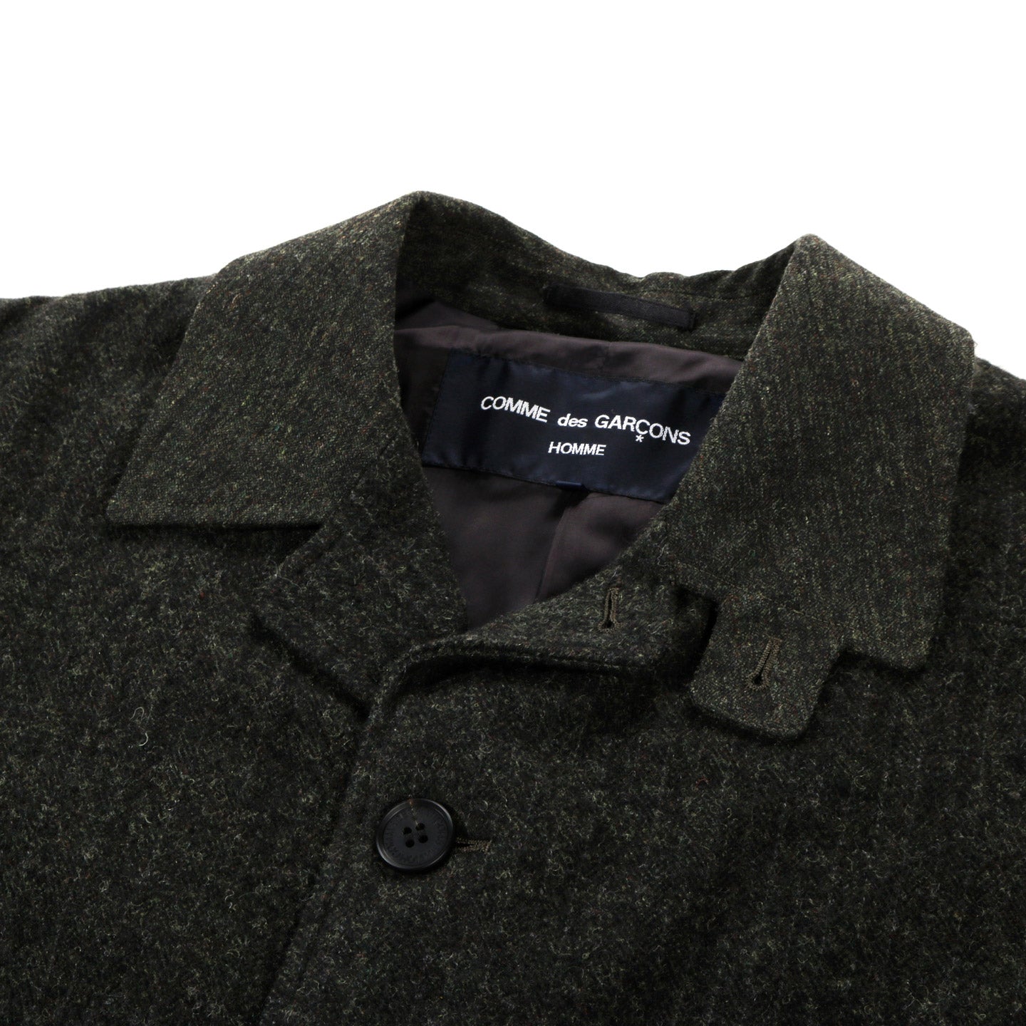 COMME DES GARCONS HOMME C006 WOOL COAT DARK KHAKI MIX