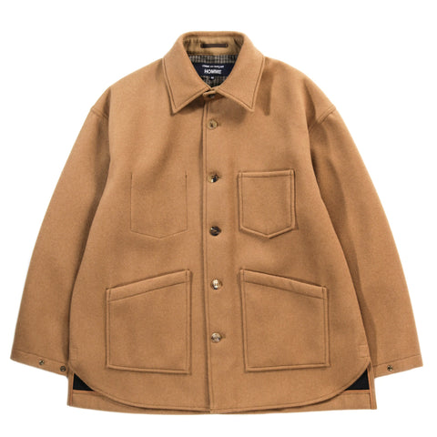 COMME DES GARCONS HOMME J023 BONDED WOOL JACKET CAMEL