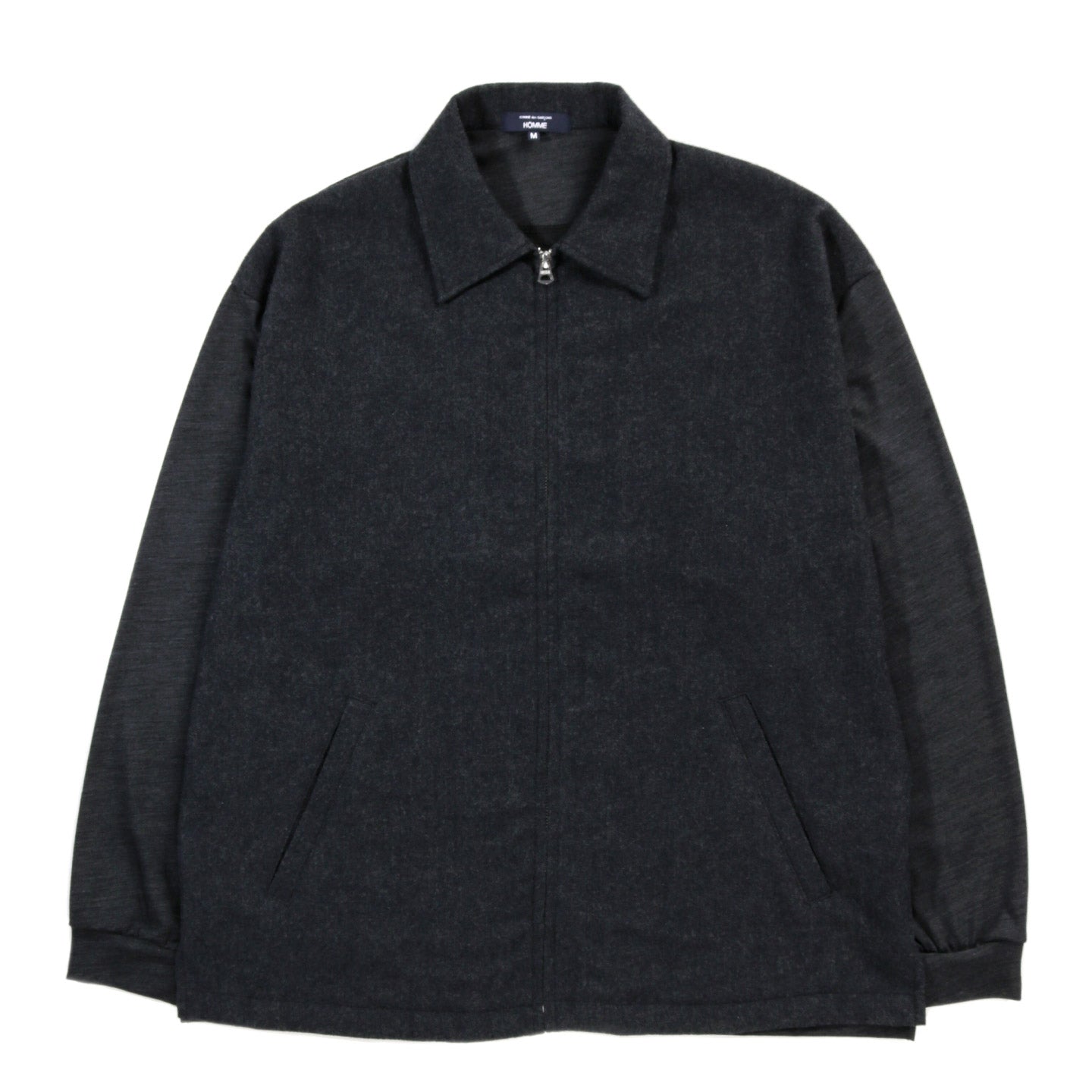 COMME DES GARCONS HOMME T016 WOOL ZIP SHIRT CHARCOAL