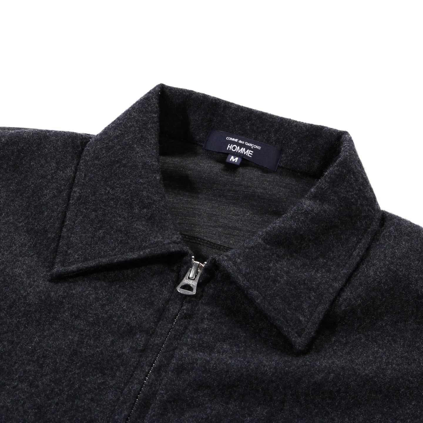 COMME DES GARCONS HOMME T016 WOOL ZIP SHIRT CHARCOAL
