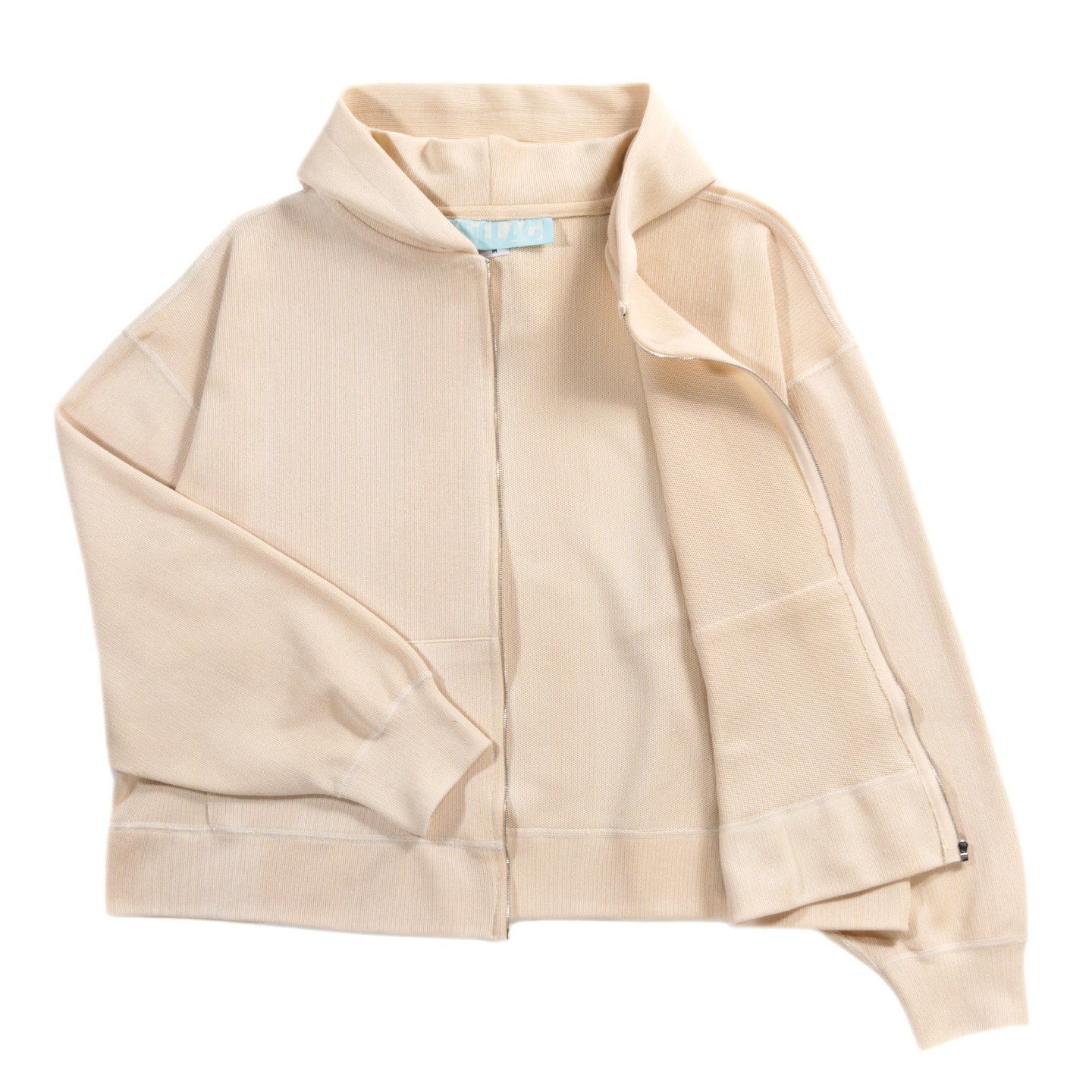 CSILLAG COTTON ZIP HOODED SWEATSHIRT SAND