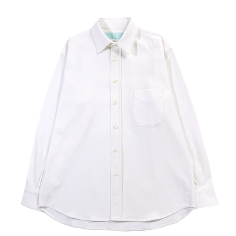 CSILLAG SLIGHT BRUSH COTTON TWILL SHIRT WHITE
