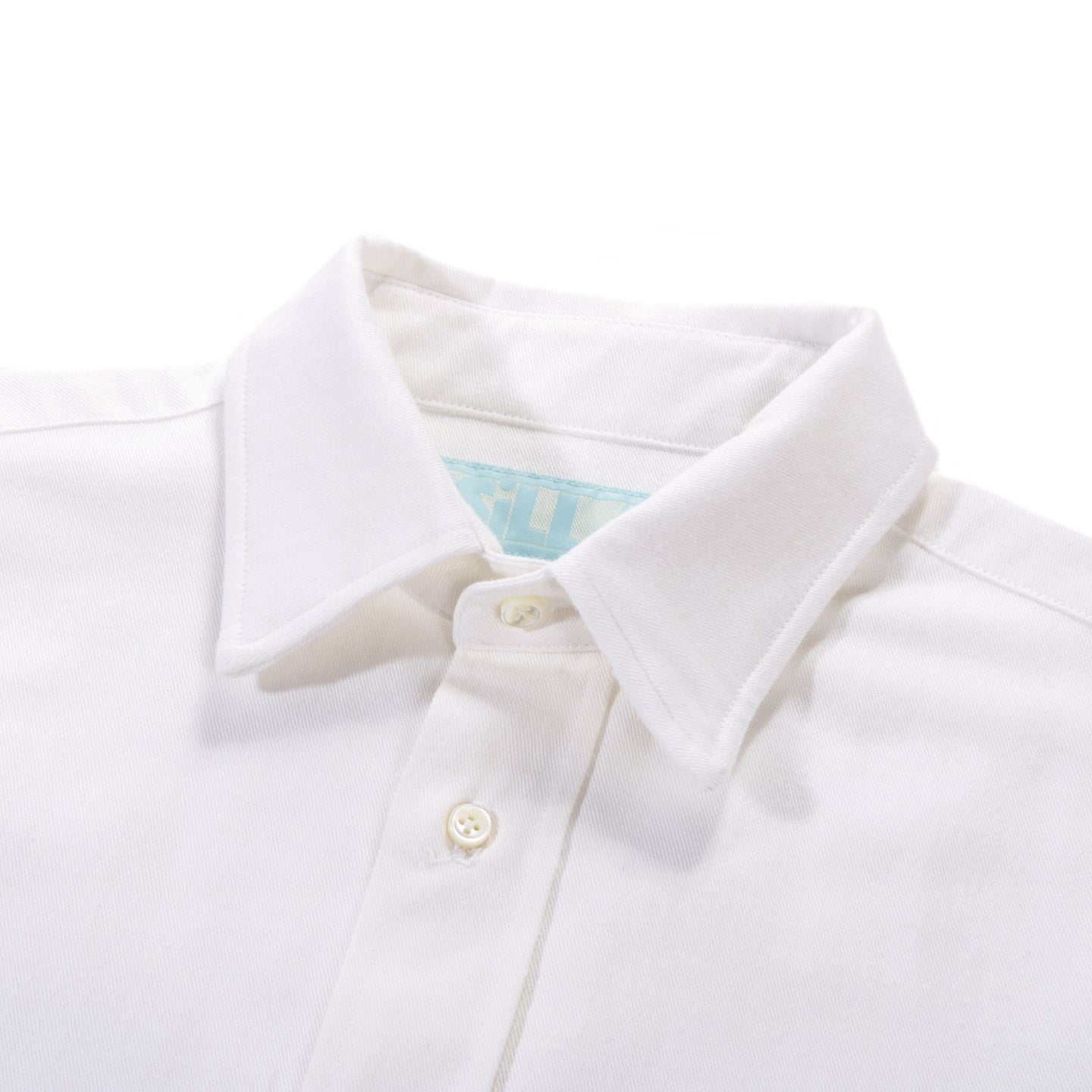 CSILLAG SLIGHT BRUSH COTTON TWILL SHIRT WHITE