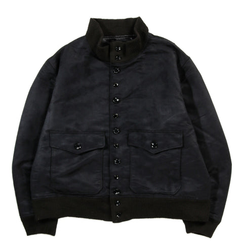 ENGINEERED GARMENTS A-1 JACKET BLACK POLYESTER FAKE SUEDE