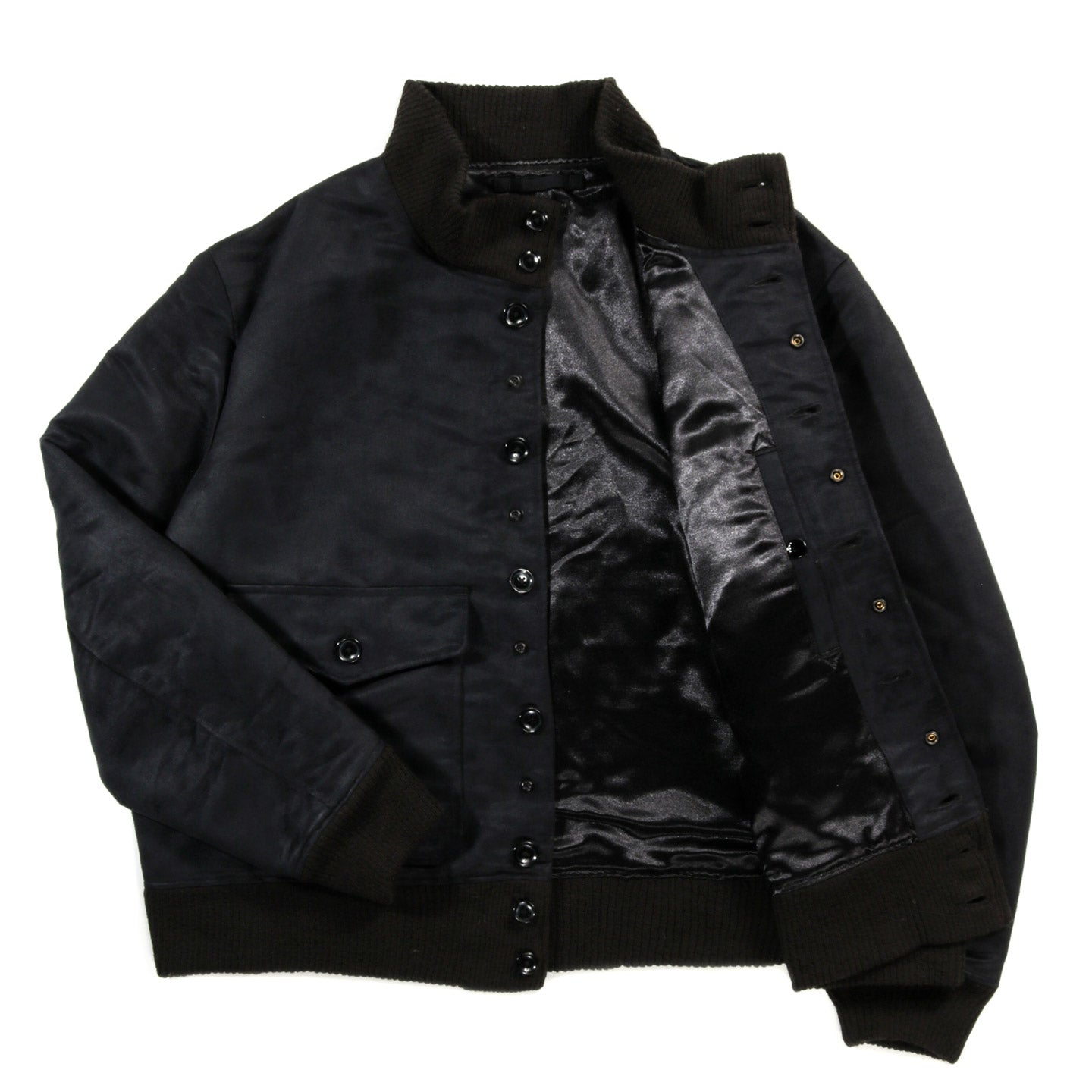ENGINEERED GARMENTS A-1 JACKET BLACK POLYESTER FAKE SUEDE