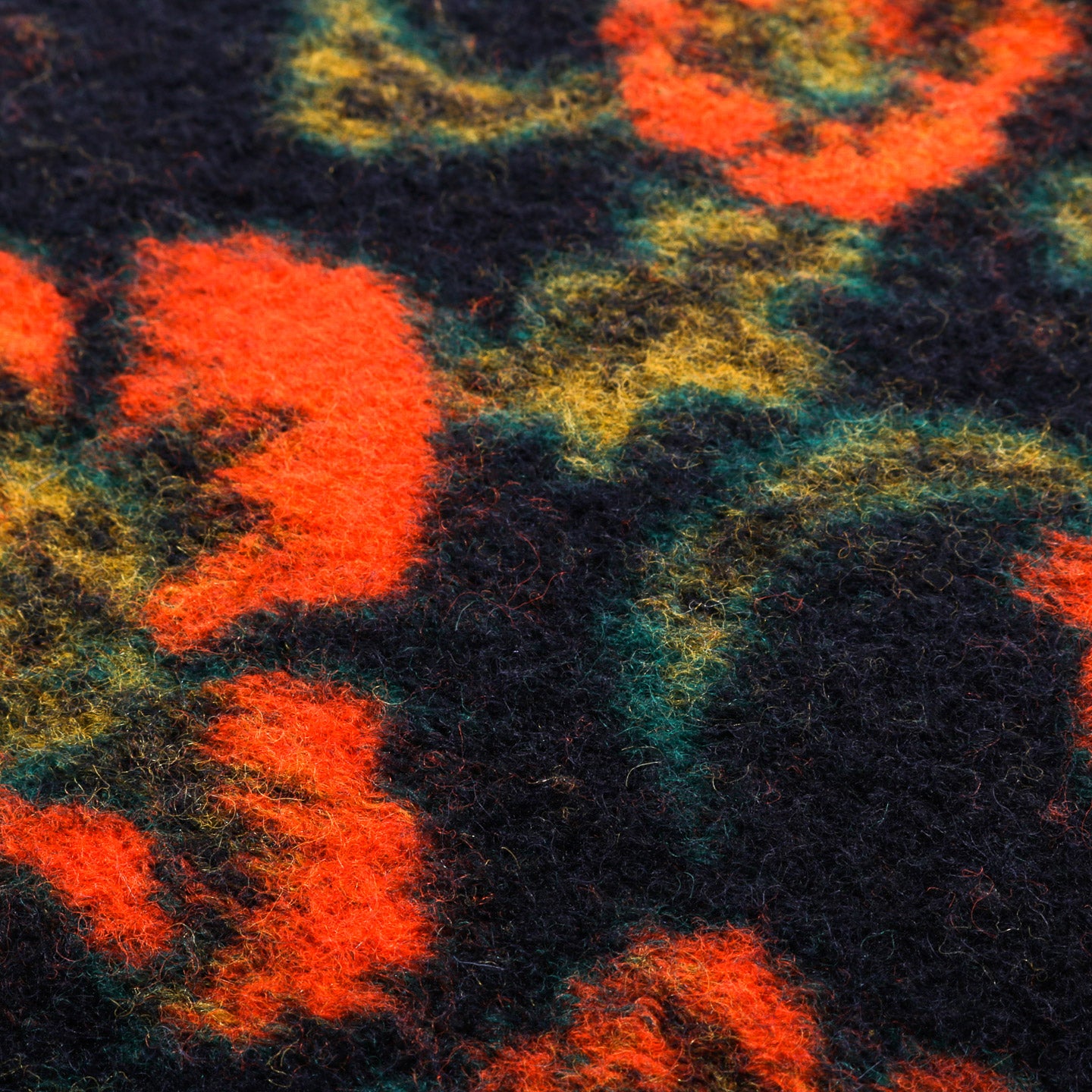 ENGINEERED GARMENTS HOODED INTERLINER NAVY / ORANGE FLORAL KNIT JACQUARD
