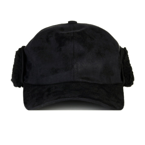 ENGINEERED GARMENTS HUNTING CAP BLACK POLYESTER FAKE SUEDE