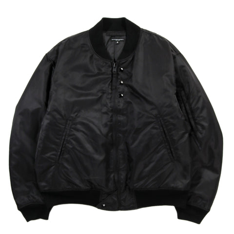 ENGINEERED GARMENTS AVIATOR JACKET BLACK FLIGHT SATIN NYLON