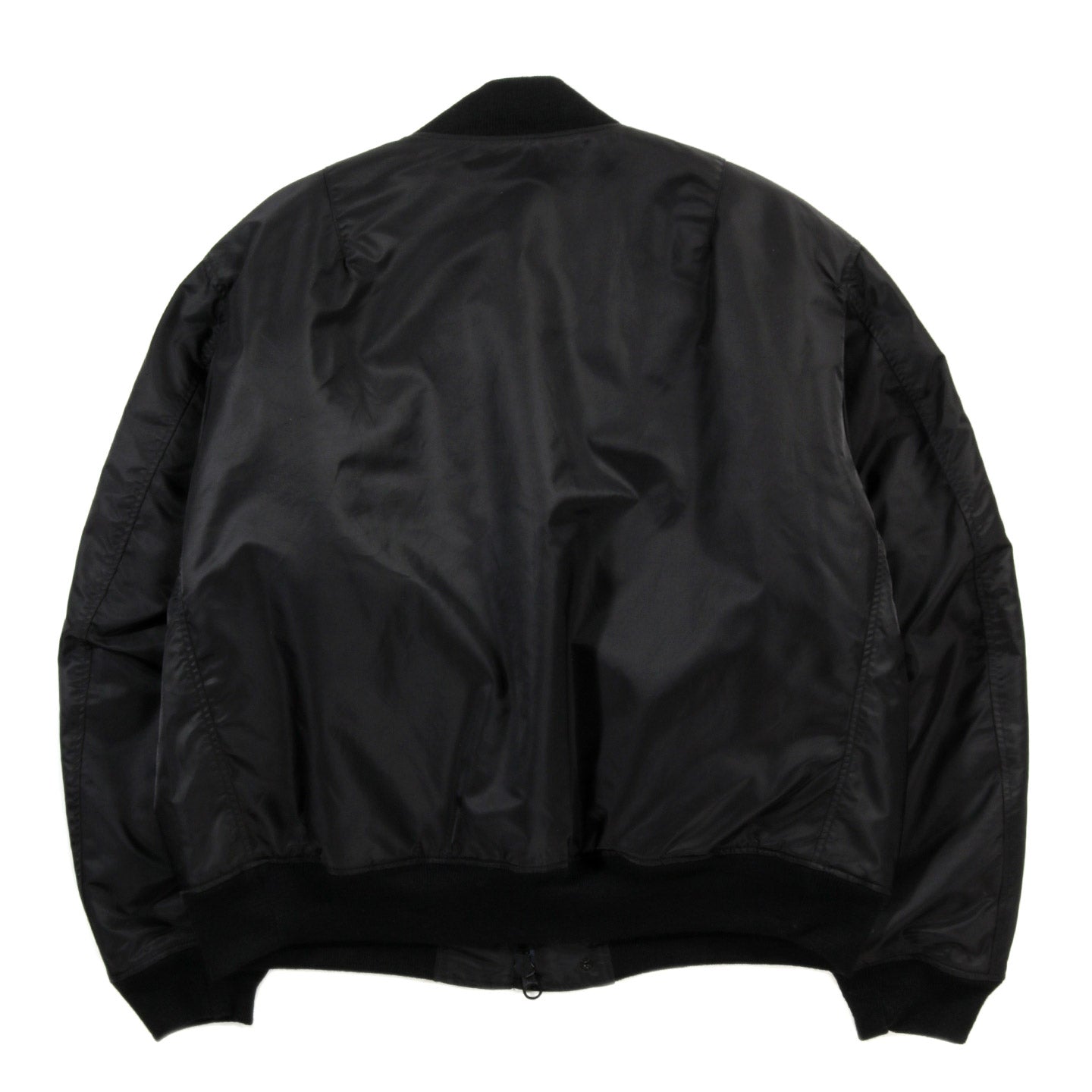 ENGINEERED GARMENTS AVIATOR JACKET BLACK FLIGHT SATIN NYLON