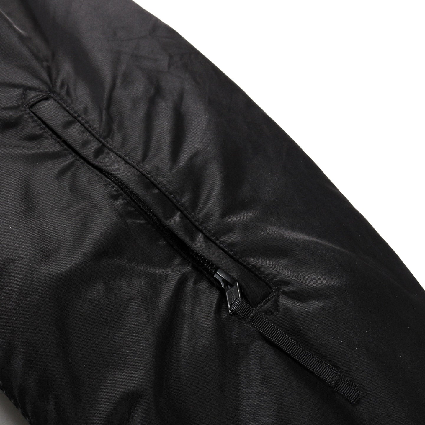 ENGINEERED GARMENTS AVIATOR JACKET BLACK FLIGHT SATIN NYLON