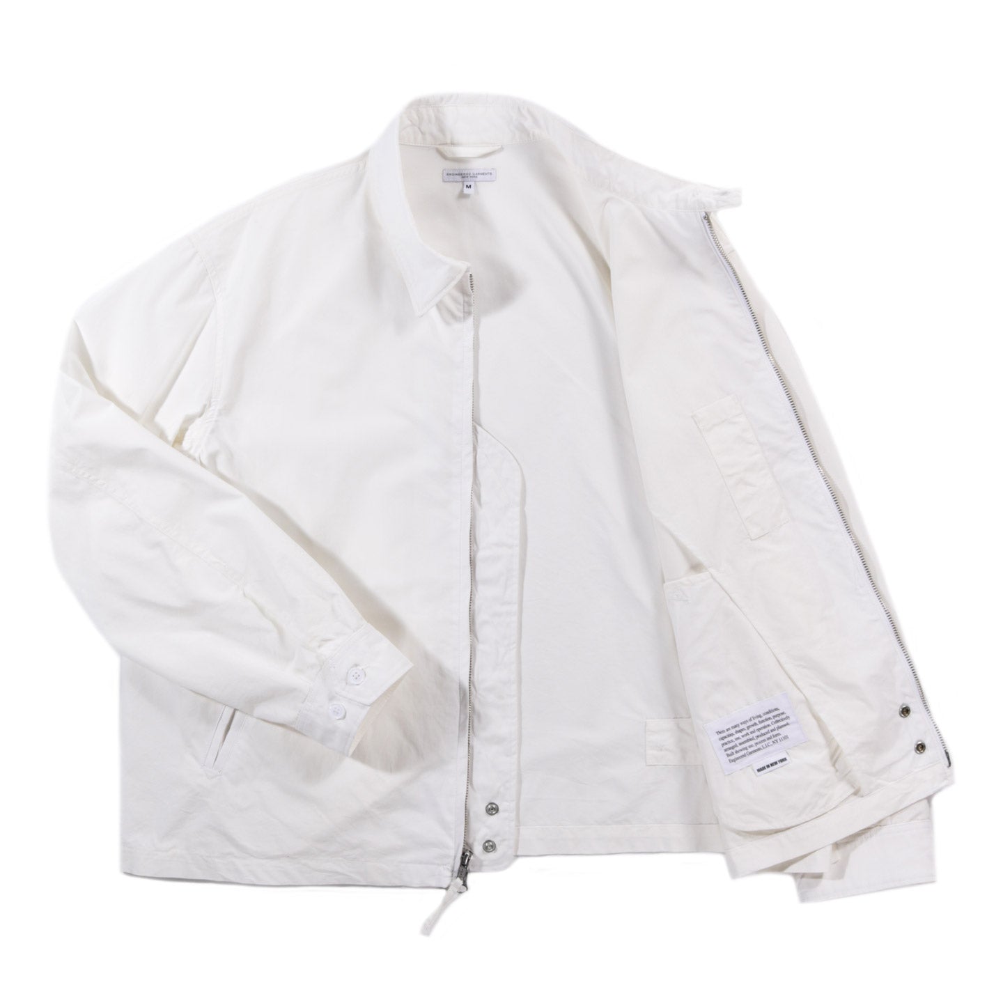 ENGINEERED GARMENTS CLAIGTON JACKET WHITE LT. WEIGHT NYCO POPLIN