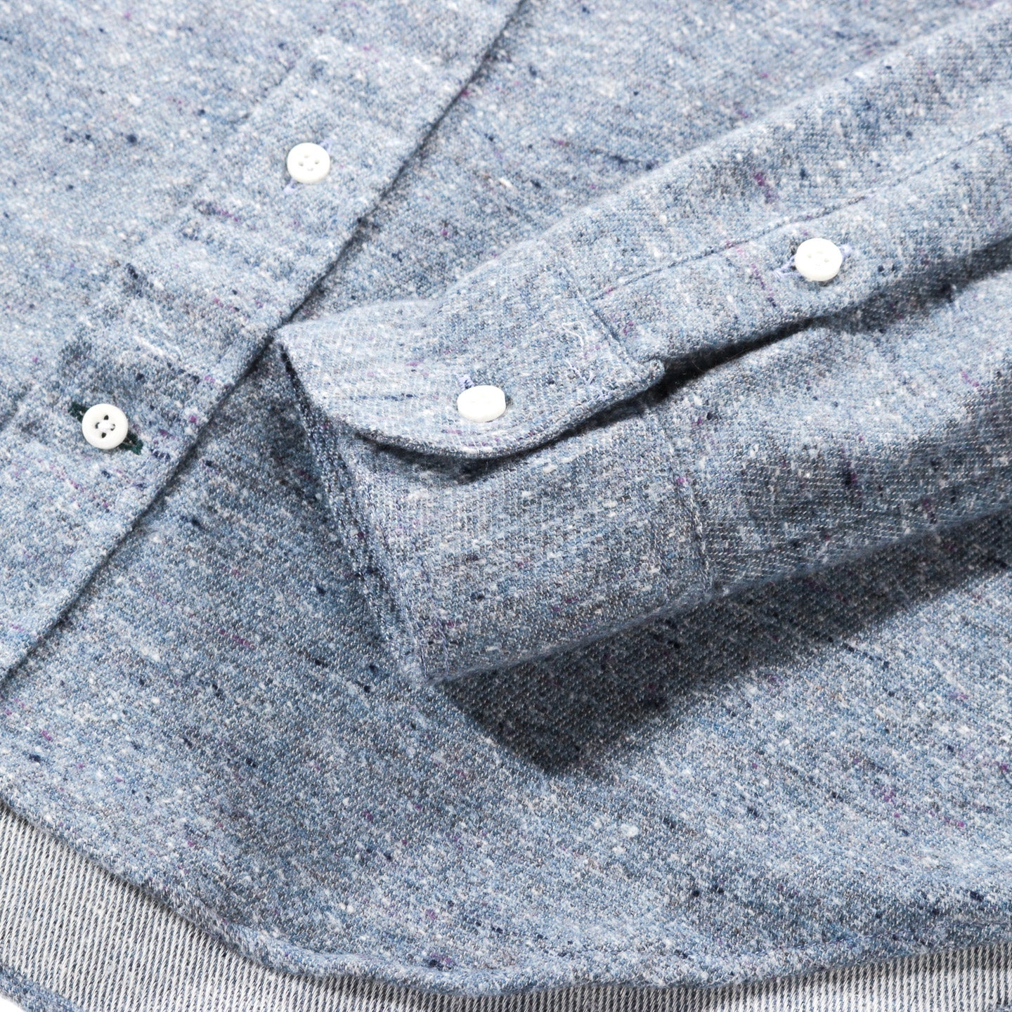 GITMAN VINTAGE BUTTON DOWN BLUE NEPPED CHAMBRAY