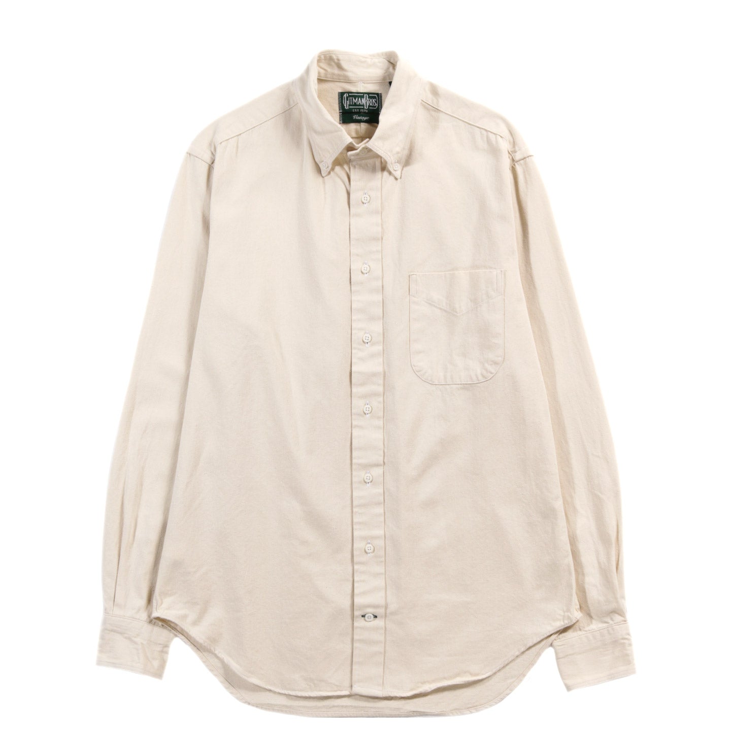 GITMAN VINTAGE BUTTON DOWN ECRU JAPANESE SILK DENIM