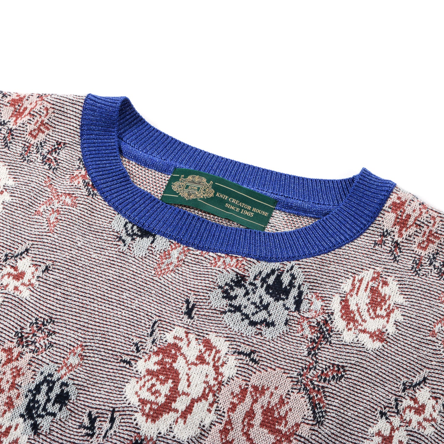 GIM CONTEXT GOBELIN FLORAL KNIT TEE BEIGE