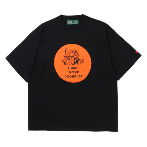 GIM CONTEXT KNITTED BADGE TEE BLACK