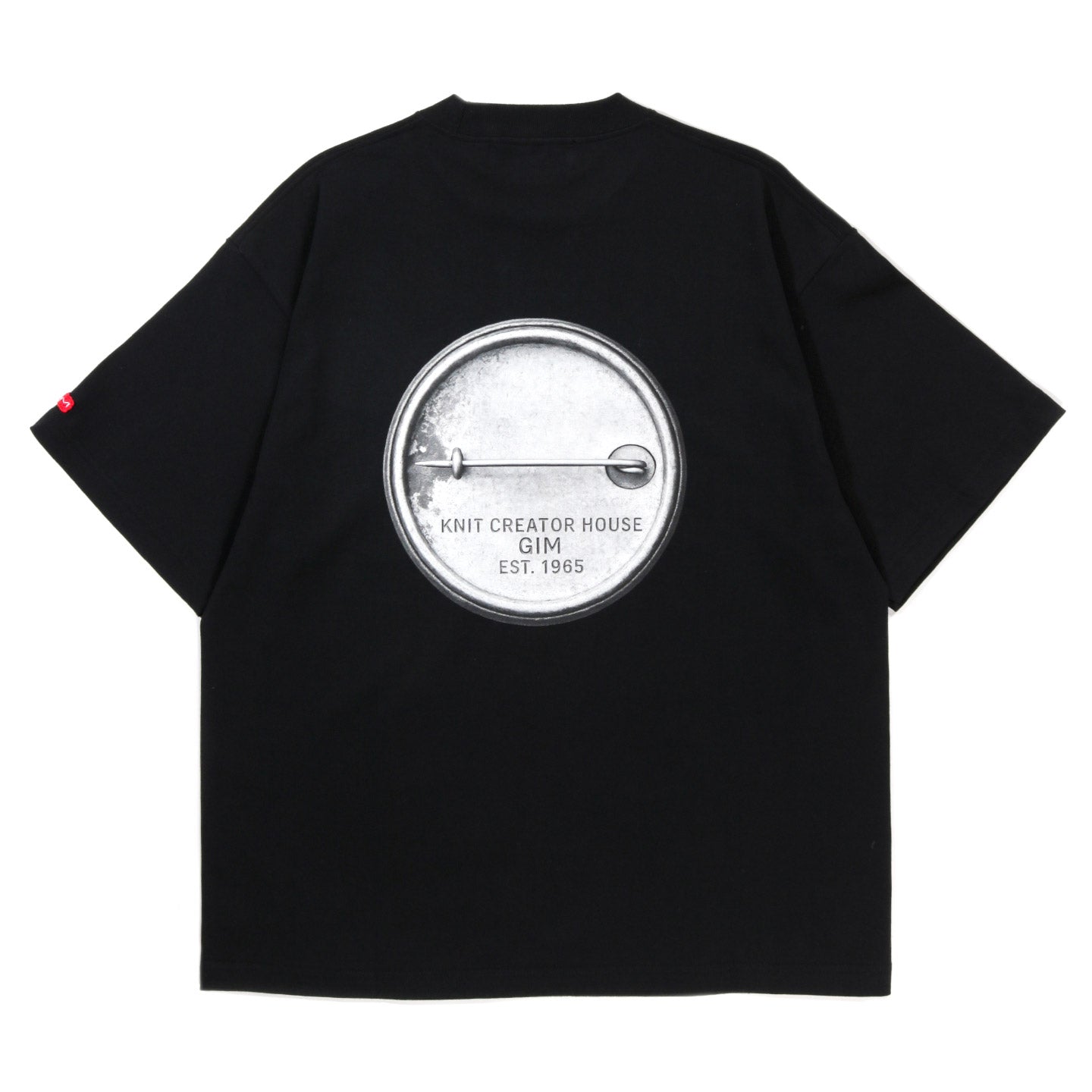 GIM CONTEXT KNITTED BADGE TEE BLACK