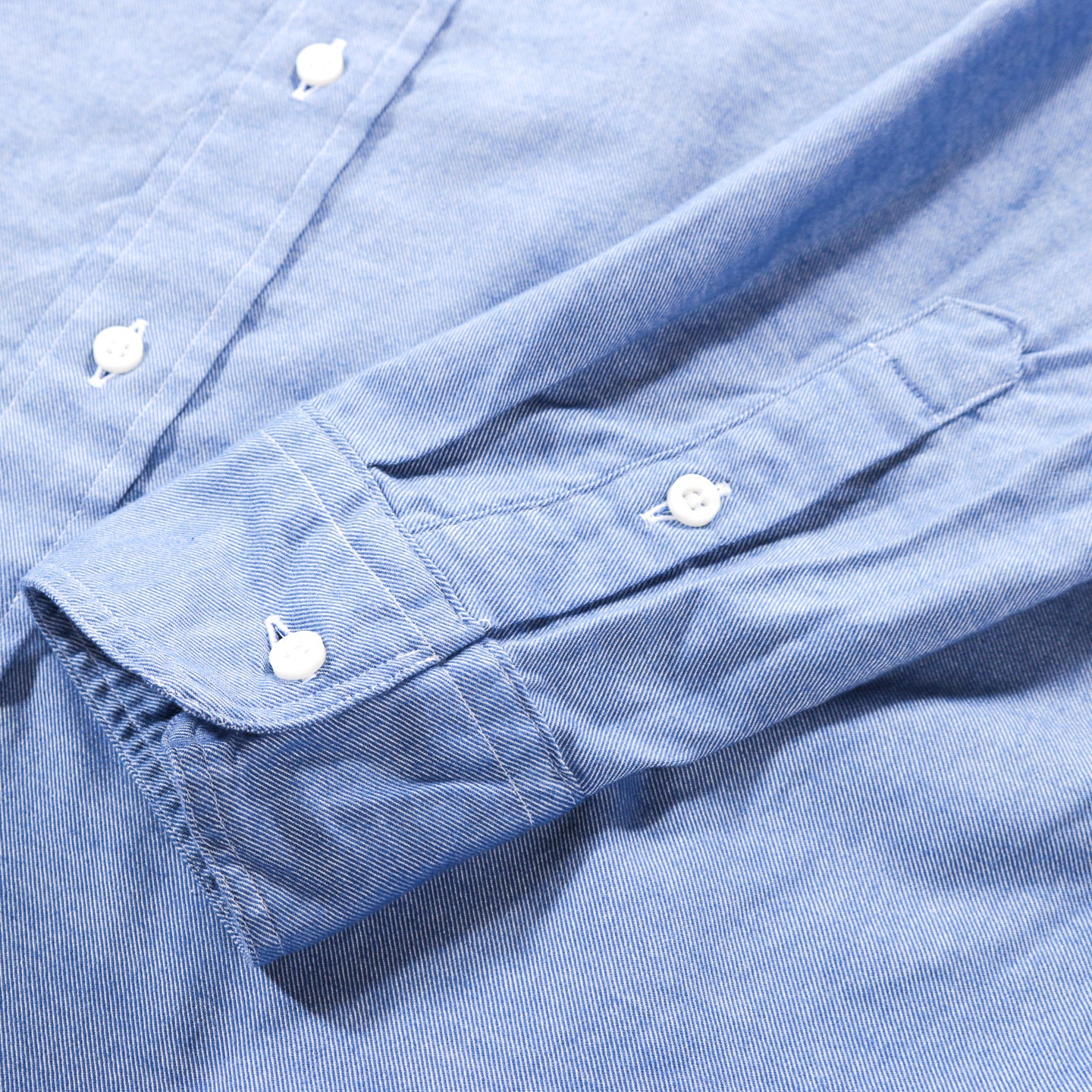 GITMAN VINTAGE BUTTON DOWN BLUE ORGANIC BRUSHED CHAMBRAY