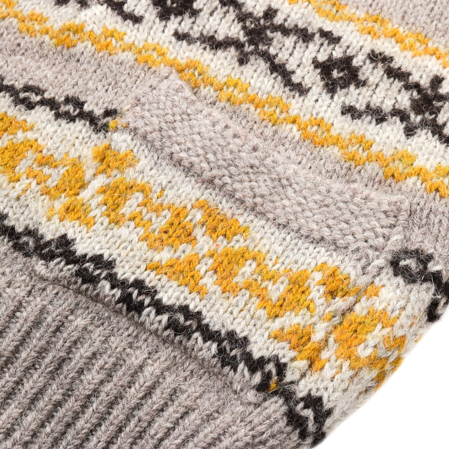 KAPITAL 3G WOOL YELLOW KNIFE FAIR ISLE HALF-ZIP VEST YELLOW