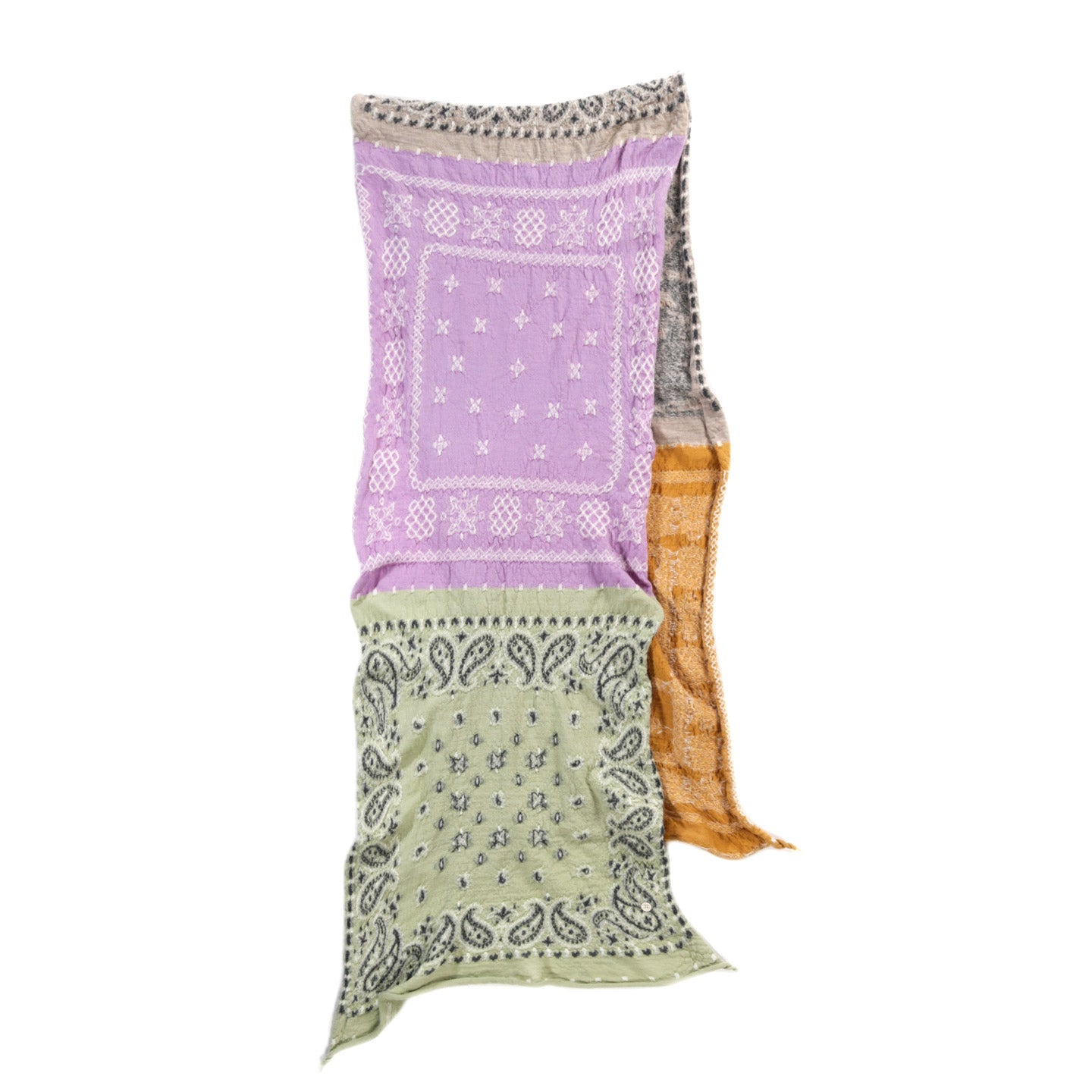 KAPITAL FULLING WOOL HAPPY SCARF PASTEL BANDANA MINT GREEN