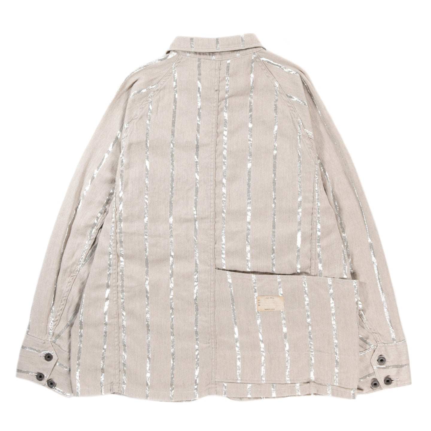 KAPITAL LINEN GLITTER PHILLIES STRIPE CACTUS COVERALL ECRU