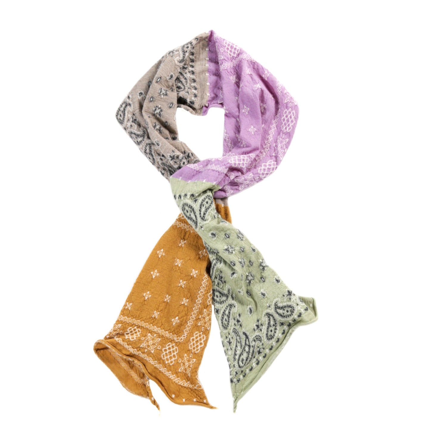 KAPITAL FULLING WOOL HAPPY SCARF PASTEL BANDANA MINT GREEN