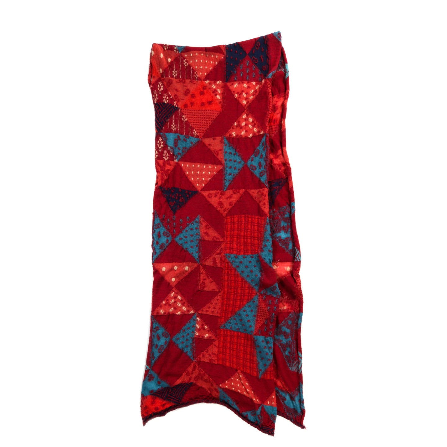 KAPITAL FULLING WOOL HAPPY SCARF INDIGO RAG RED