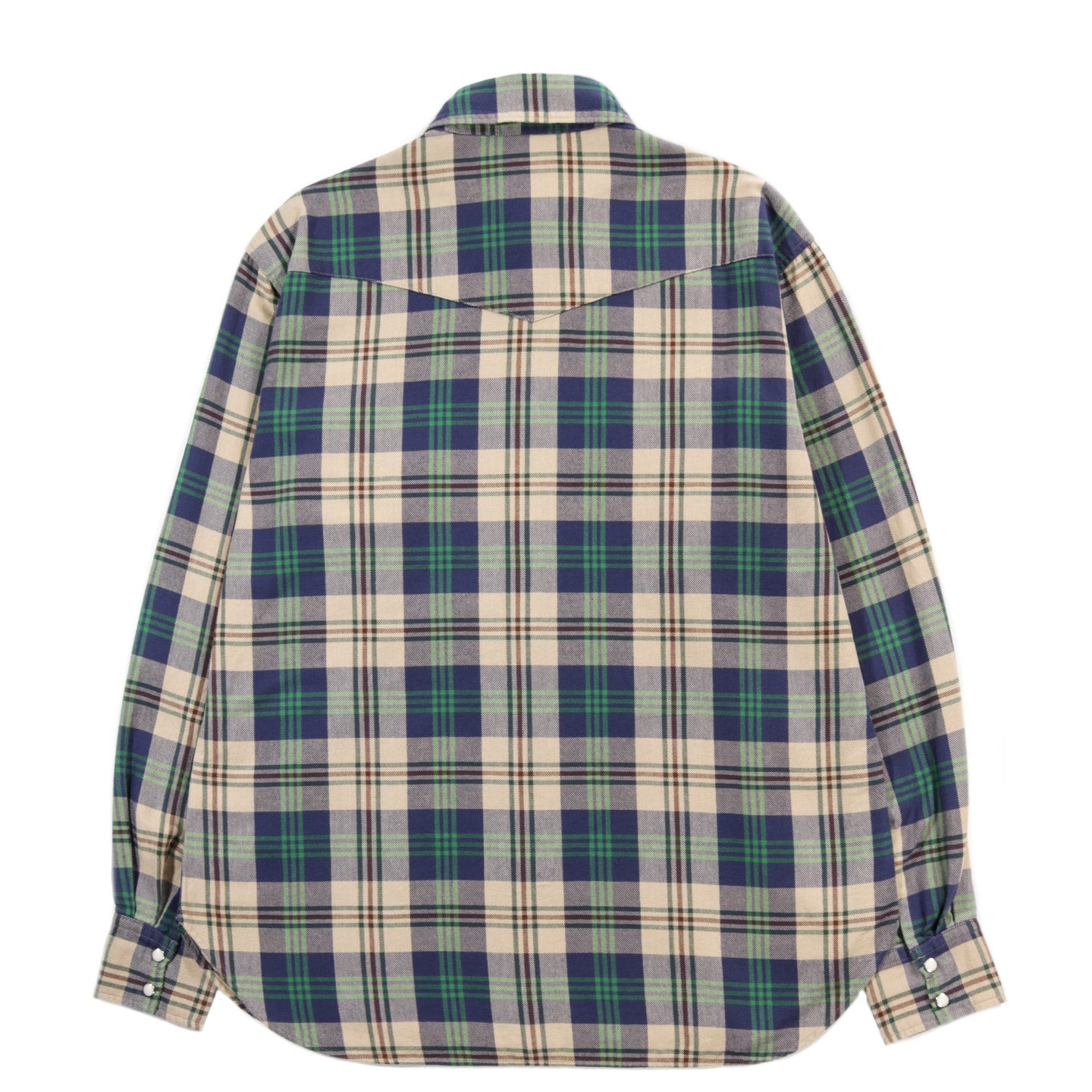 KAPITAL COLUMBIA CHECK HUSKY WESTERN SHIRT GREEN