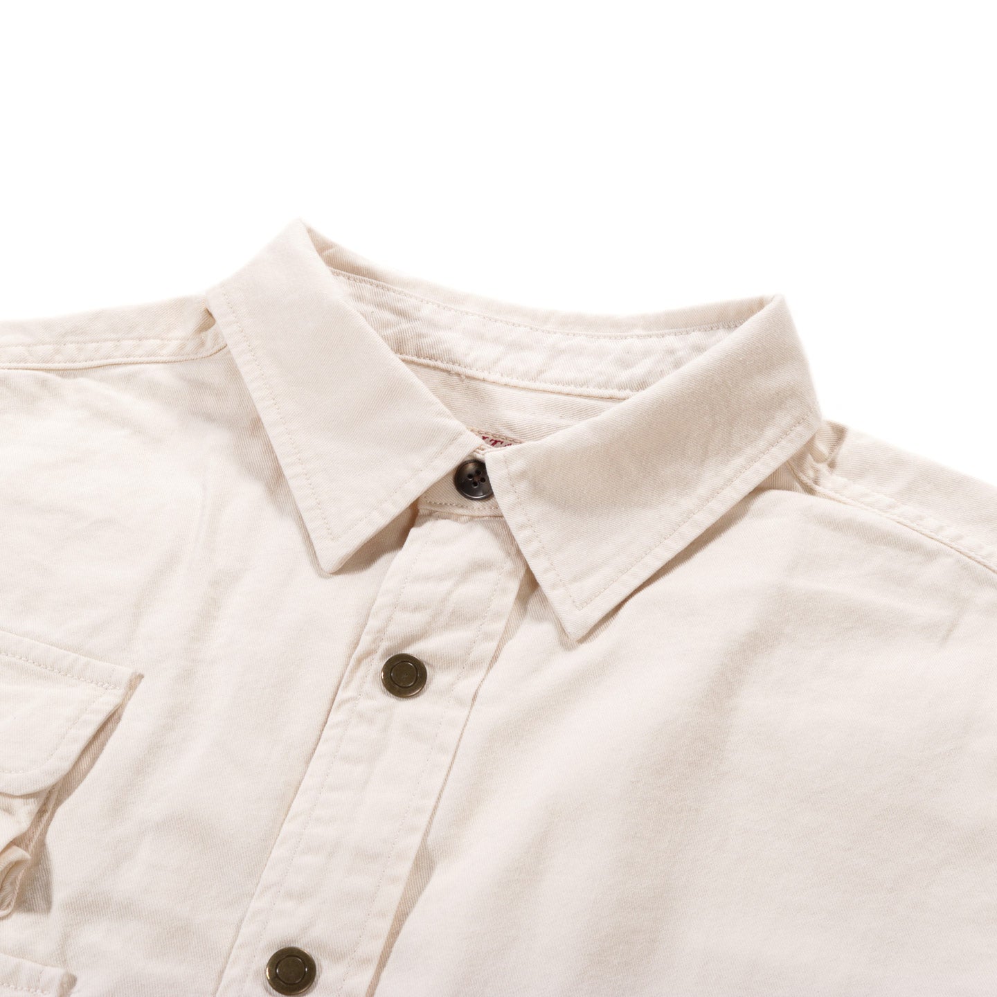 KAPITAL CHINO NUGGET-POCKET FISH SHIRT ECRU