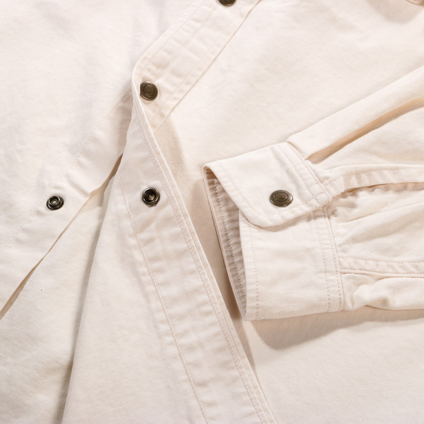 KAPITAL CHINO NUGGET-POCKET FISH SHIRT ECRU