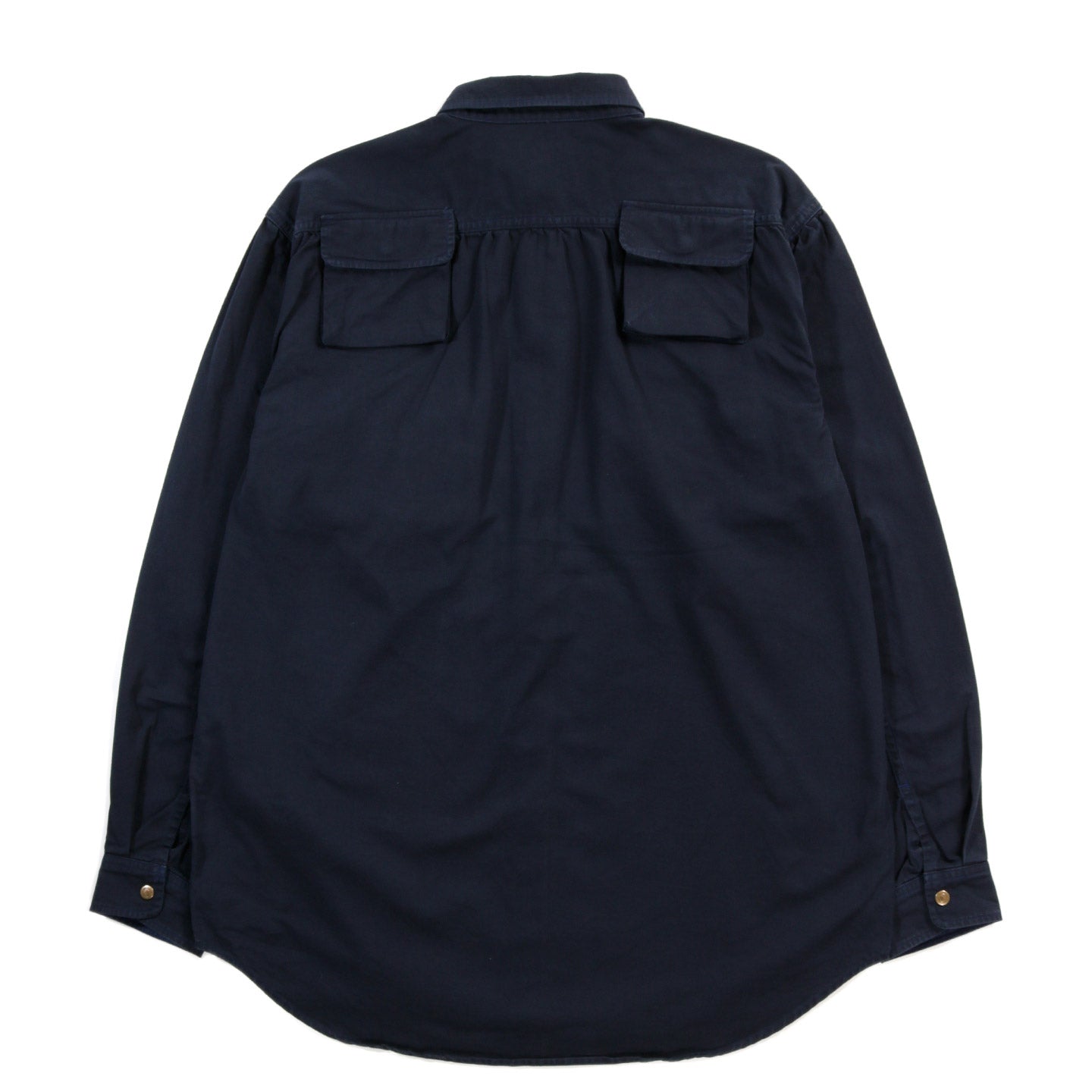 KAPITAL CHINO NUGGET-POCKET FISH SHIRT NAVY
