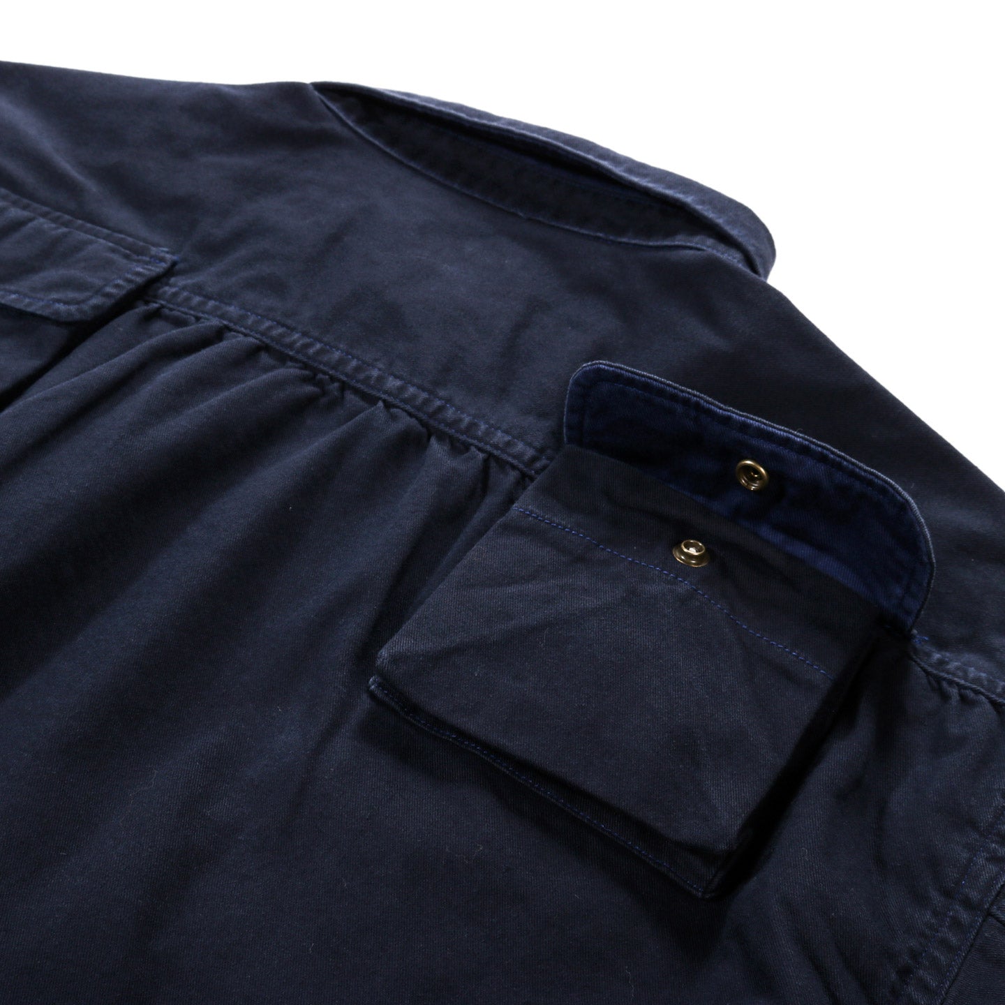 KAPITAL CHINO NUGGET-POCKET FISH SHIRT NAVY