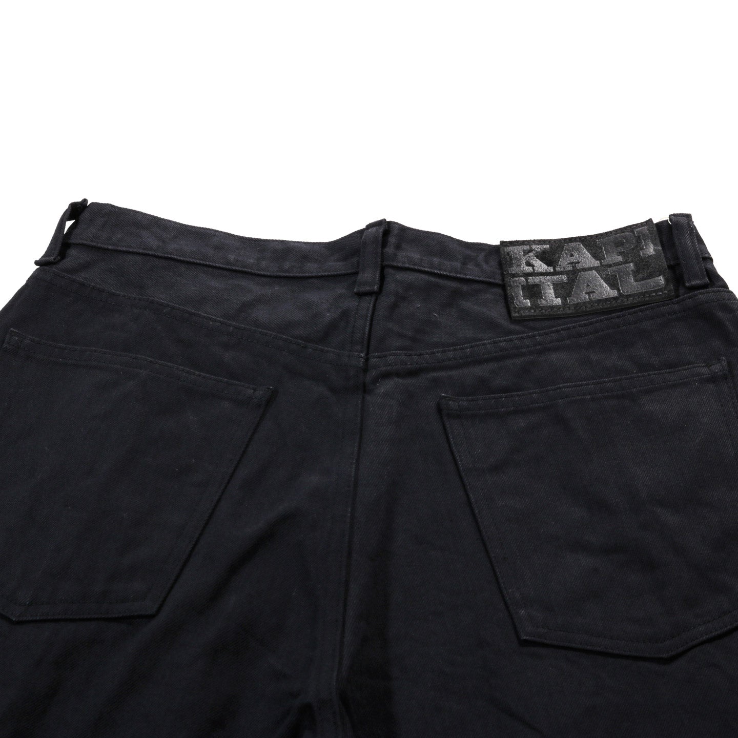 KAPITAL 14OZ DENIM CLUB BAGGY PANTS BLACK