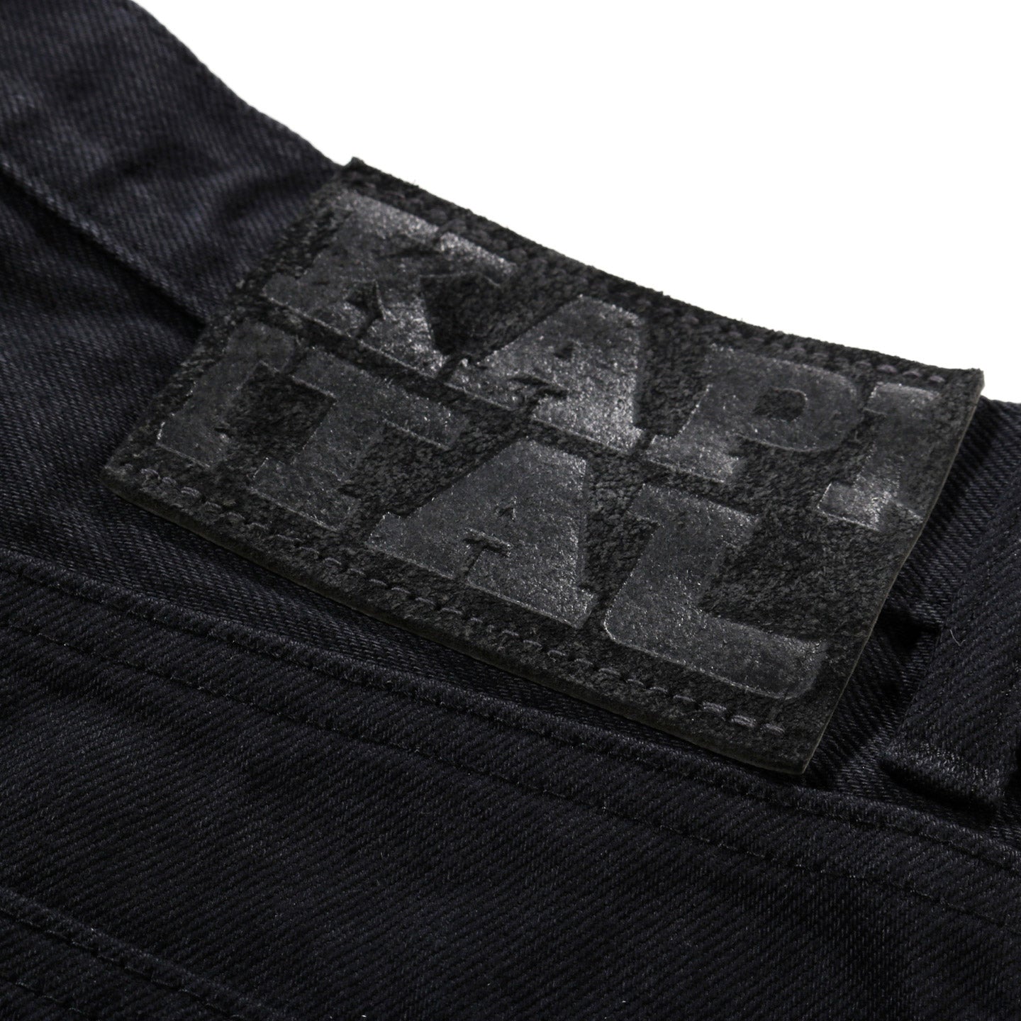 KAPITAL 14OZ DENIM CLUB BAGGY PANTS BLACK