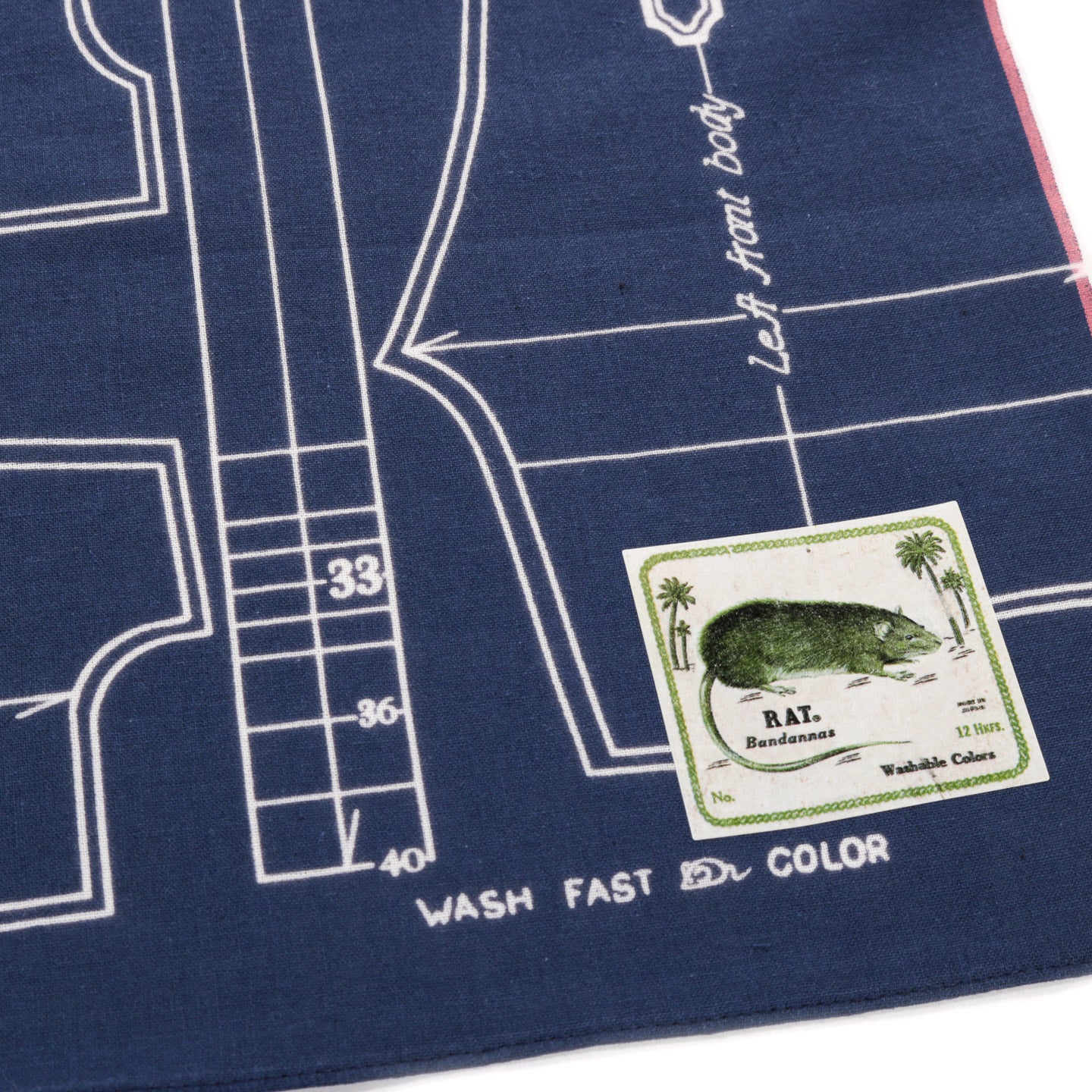 KAPITAL FASTCOLOR SELVEDGE BANDANA BARBIE PATTERN NAVY