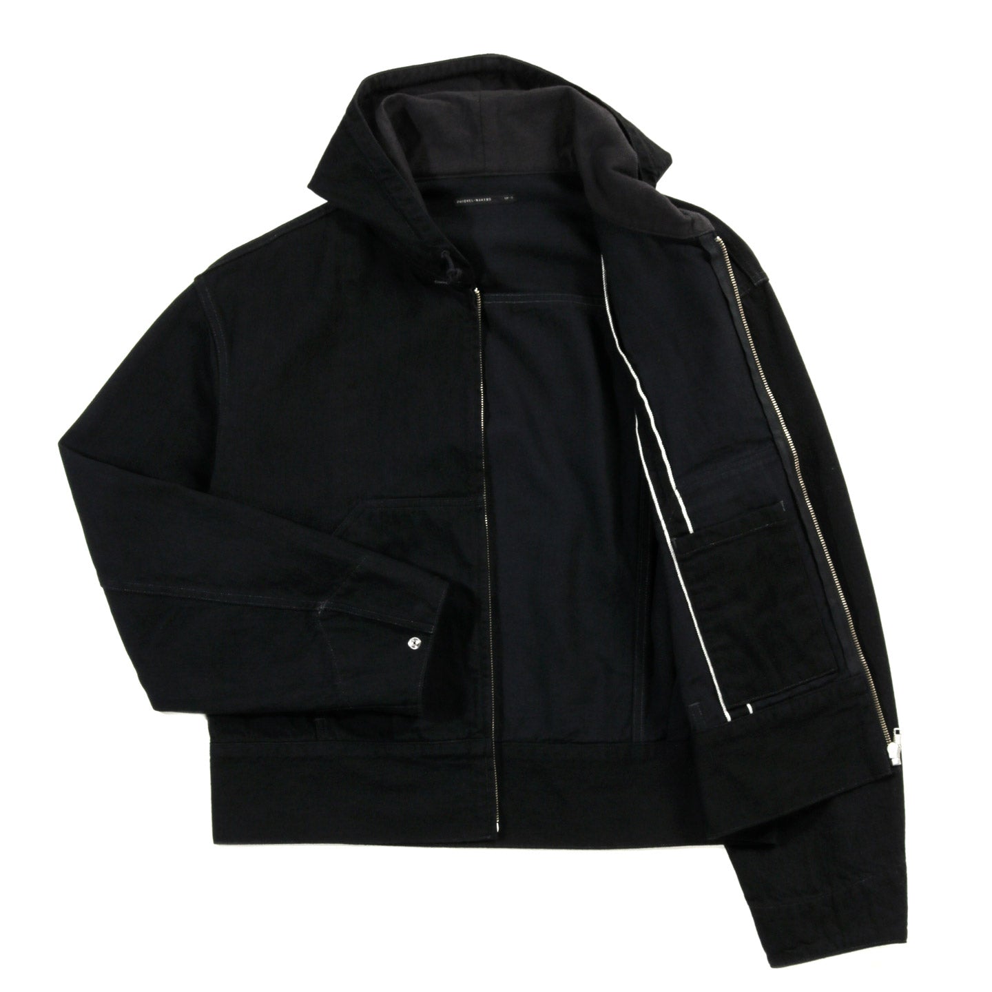 LADY WHITE CO. PHIGVEL MAKERS HOODED DENIM BLOUSON BLACK (ONE WASH)