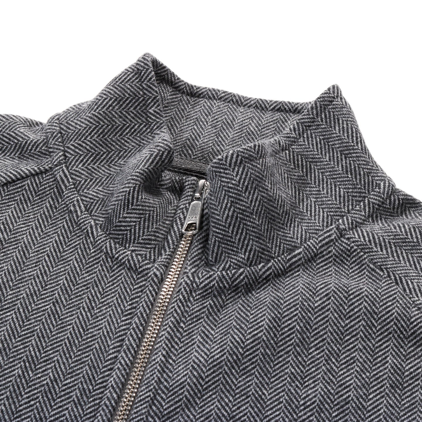 MFPEN LEISURE ZIP UP GREY HERRINGBONE