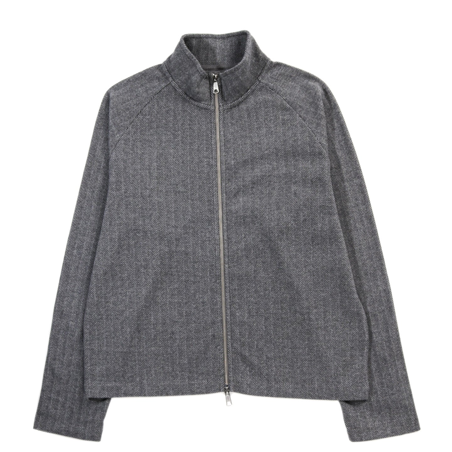 MFPEN LEISURE ZIP UP GREY HERRINGBONE